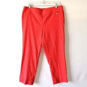 Rafaella Womens Cayenne High Rise Flat Front Comfort Pull On Capri Pants Size 18